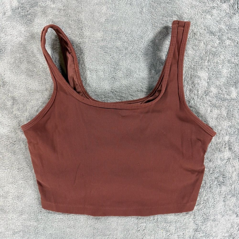 Aerie Offline‎ Ribbed Square Neck Longline Sports Bra Medium Support